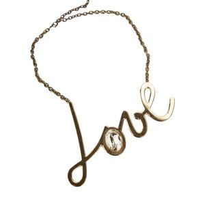 Lanvin Gold Script Necklace
